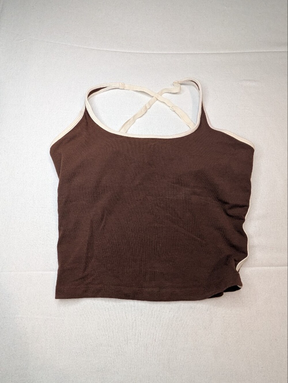 PINK Victoria's Secret Brown Tank with Cream Trim